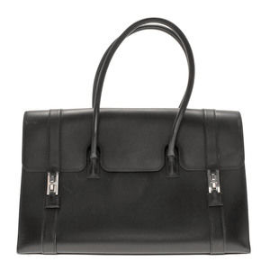 Hermes Drag Handbag Black Palladium Calf Tote Bag